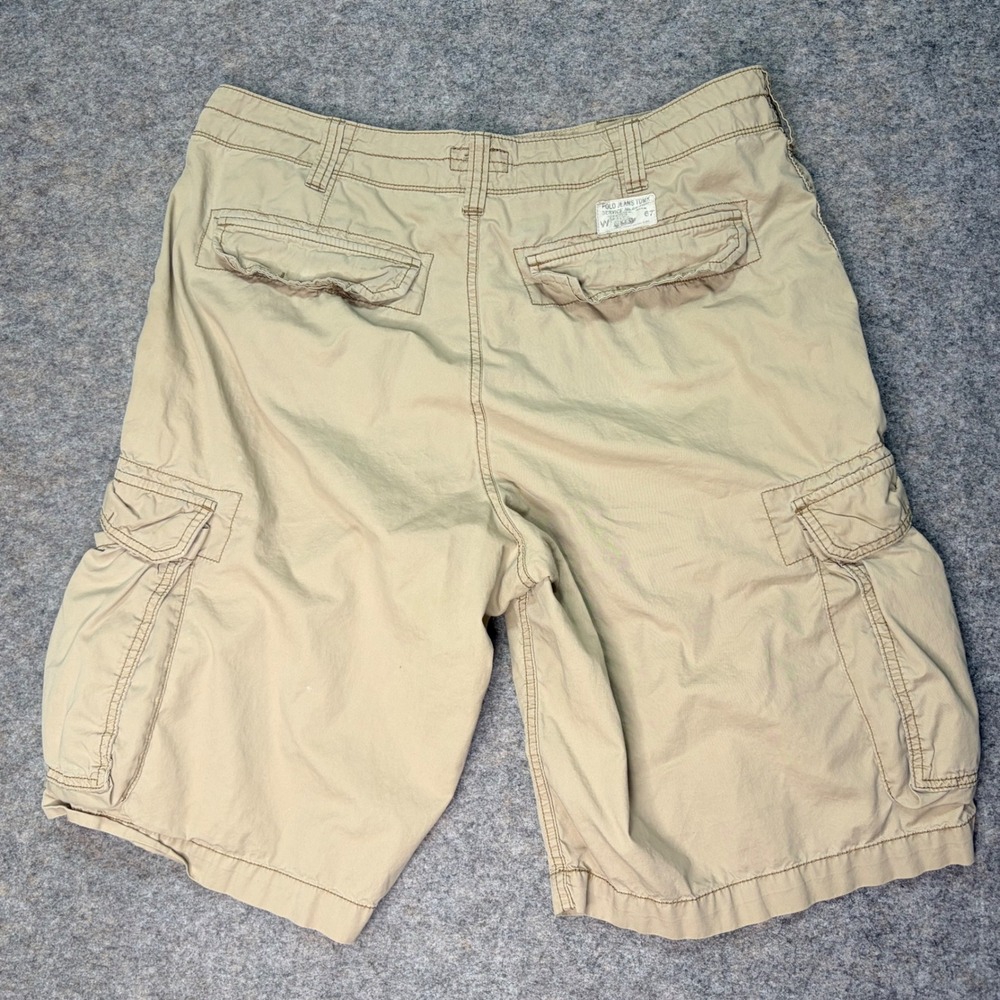 Polo Jeans Company Ralph Lauren Beige Cotton Cargo Shorts Men's Size 36 Y2K - Picture 4 of 7
